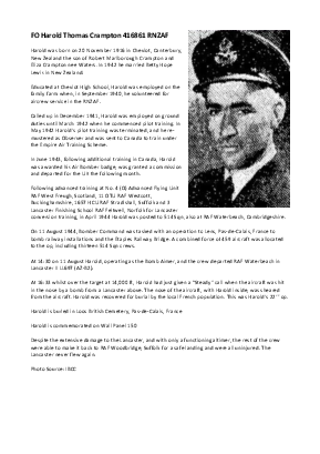 A preview of a PDF biography for Crampton, Harold Thomas